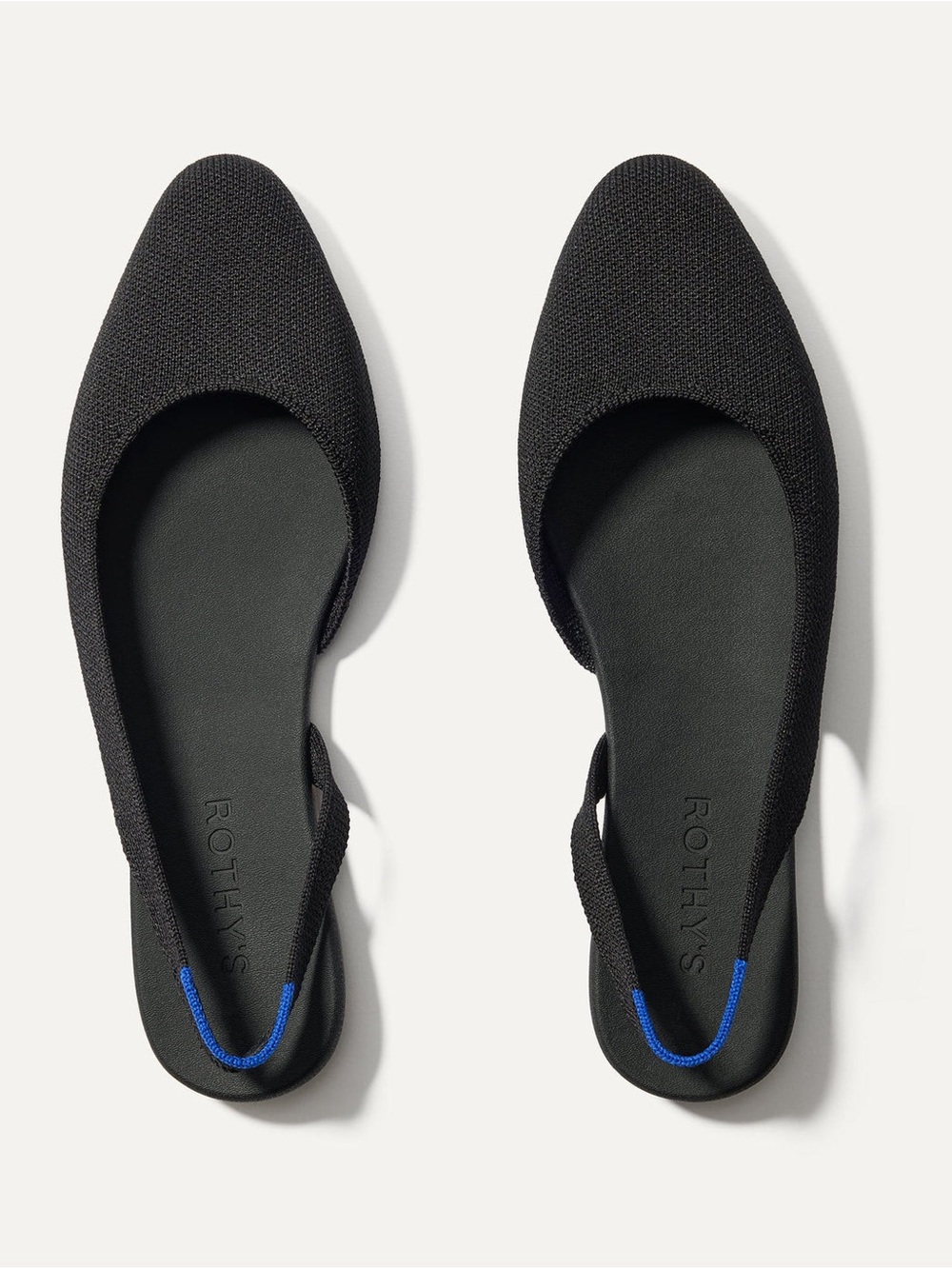 NWOT Rothy's The Almond Slingback Black Knit Slingback Flats
